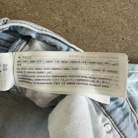 Abercrombie & Fitch The Loose Short High Rise Pleated Light Wash Size 36|22 Flaw - Picture 8 of 8